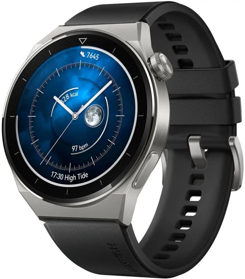 Huawei Watch GT 3 Pro 46mm s titanovým tělem a černým sportovním řemínkem - Hodinky Chytré hodinky Huawei