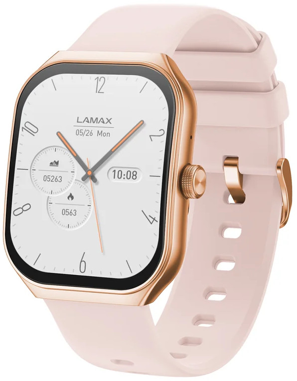 LAMAX Dárkový set Flow AMOLED Rose Gold 8596687004605 + náhradní řemínek - Hodinky Chytré hodinky LAMAX