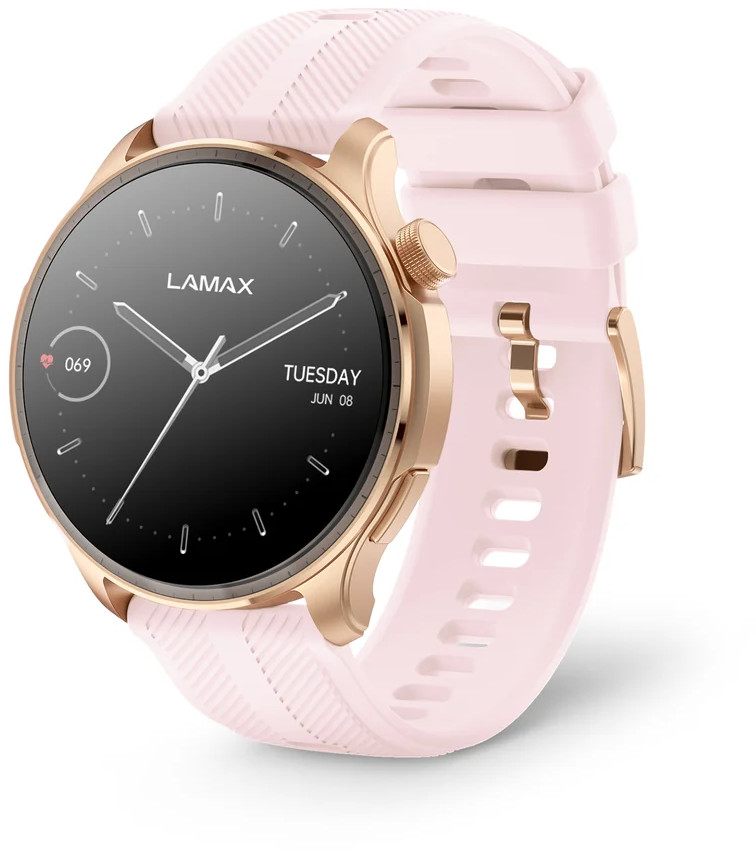 LAMAX Dárkový set Prism AMOLED Rose Gold 8596687004407 + náhradní řemínek - Hodinky Chytré hodinky LAMAX