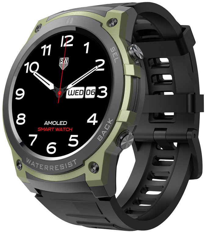 Wotchi AMOLED Smartwatch DM55 – Green - Black - Hodinky Chytré hodinky Wotchi