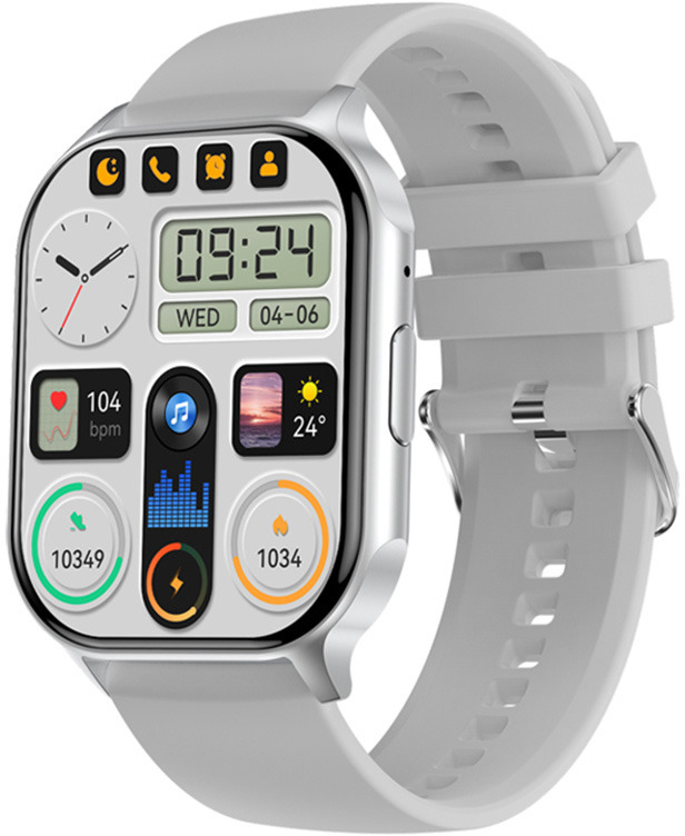 Wotchi AMOLED Smartwatch W26HK – Silver - Grey - Hodinky Chytré hodinky Wotchi