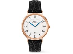 Daniel Wellington Classic 40 Roman Numerals Black Croc Belly RG DW00100916