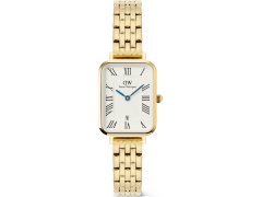 Daniel Wellington Quadro 20x26 Roman Numerals Date 5-link White Gold DW00100861