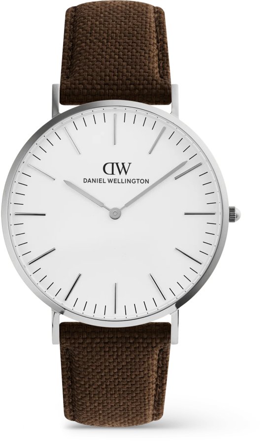 Daniel Wellington Classic 40 Brown Canvas White S DW00100941 - Hodinky Daniel Wellington
