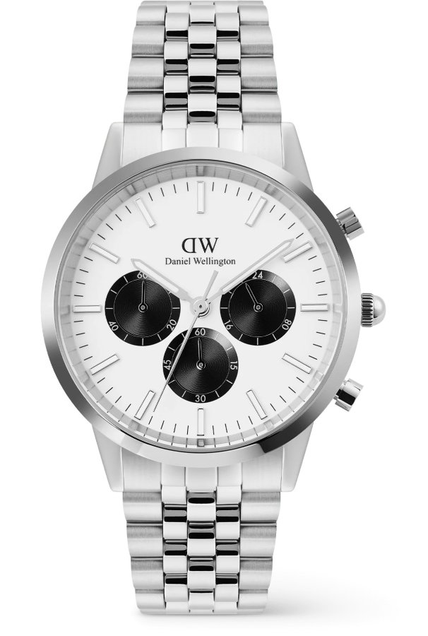 Daniel Wellington Iconic 42 Chronograph Arch 5-Link Off-White Panda Silver DW00100872 Daniel Wellington Iconic 42 Chronograph Arch 5-Link Off-White Panda Silver DW00100872 - Hodinky Daniel Wellington
