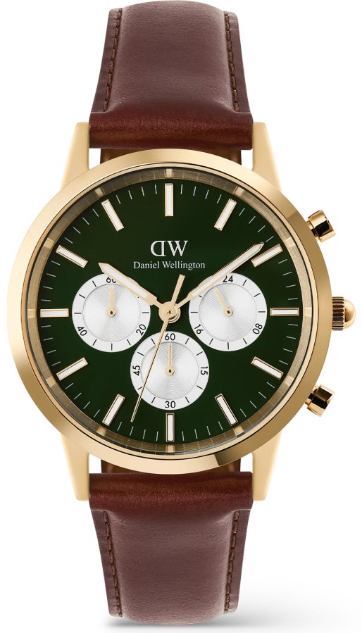 Daniel Wellington Iconic 42 Chronograph St Mawes Emerald Panda Gold DW00100876 Daniel Wellington Iconic 42 Chronograph St Mawes Emerald Panda Gold DW00100876 - Hodinky Daniel Wellington