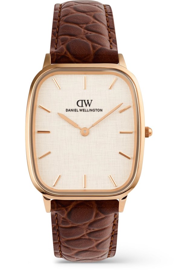 Daniel Wellington Marlon 32x36.30 Brown Croc Belly Linen Off-White DW00100955 - Hodinky Daniel Wellington