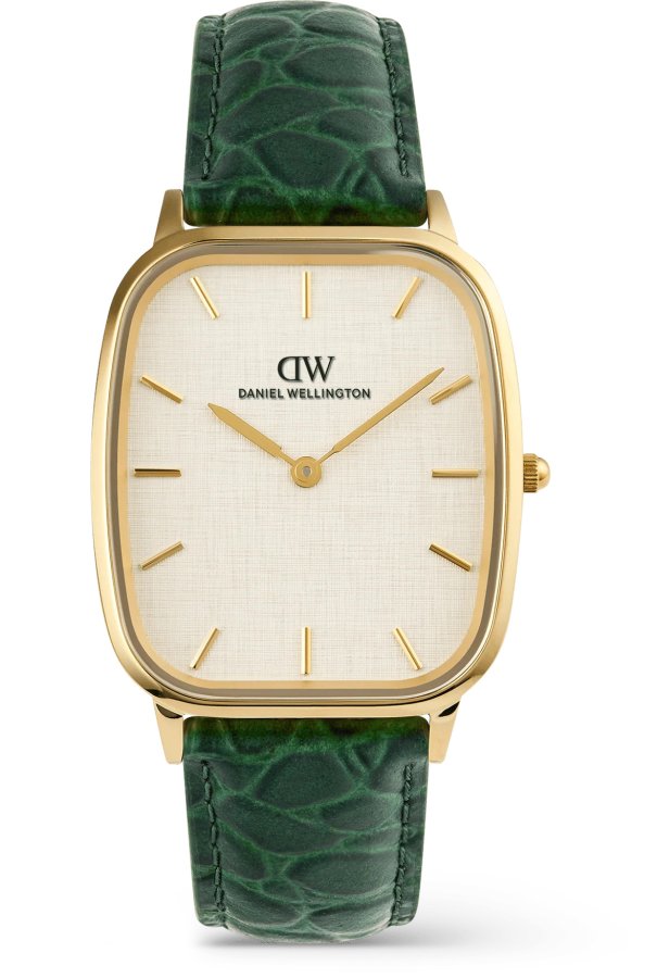 Daniel Wellington Marlon 32x36.30 Green Croc Belly Linen Off-White DW00100954 - Hodinky Daniel Wellington