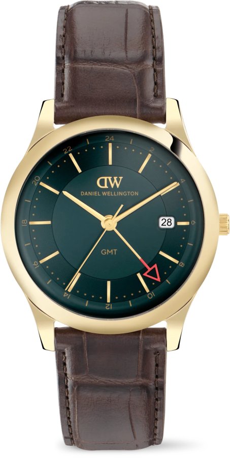Daniel Wellington Pathfinder GMT 39 Brown-Croc Green G DW00100974