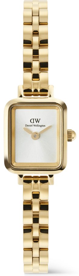 Daniel Wellington Quadro Mini 15.4x18.2 Arch 3-Link White Sunray Gold DW00100850 - Hodinky Daniel Wellington