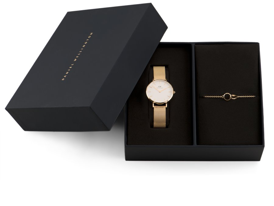 Daniel Wellington SET Combo Petite 32 YG White, Elan Unity Bracelet G 175mm