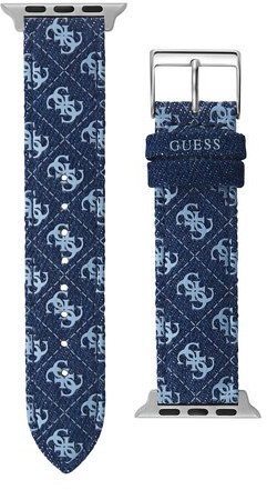 Guess Kožený řemínek pro Apple Watch (38 - 41 mm) - Blue Quattro G CS2001S3 - Hodinky Guess