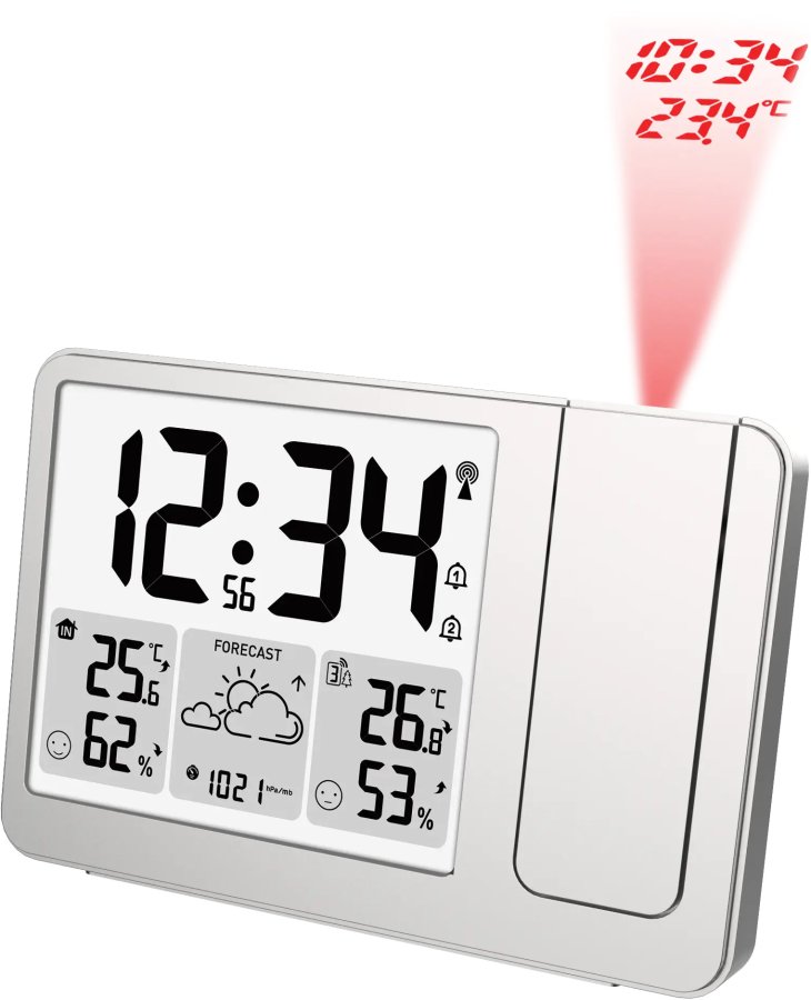 JVD Rádiem řízená meteorologická stanice s&nbsp;projektorem RB3539 - Hodinky JVD