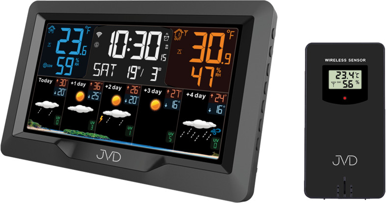 JVD Rádiem řízená meteostanice s budíkem RB3390.1 JVD Rádiem řízená meteostanice s budíkem RB3390.1 - Hodinky JVD