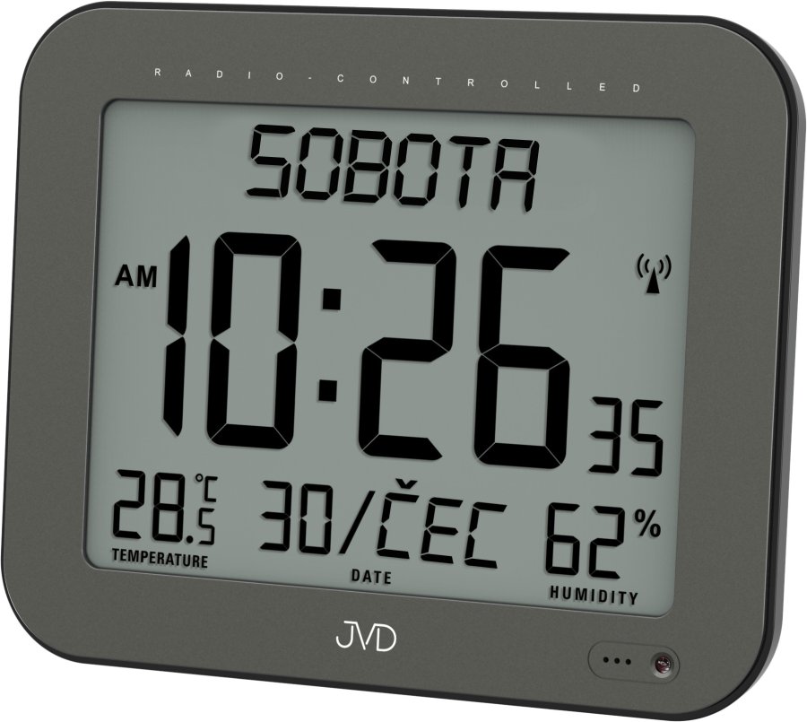JVD Rádiem řízené digitální hodiny s budíkem DH9363.1 JVD Rádiem řízené digitální hodiny s budíkem DH9363.1 - Hodinky JVD