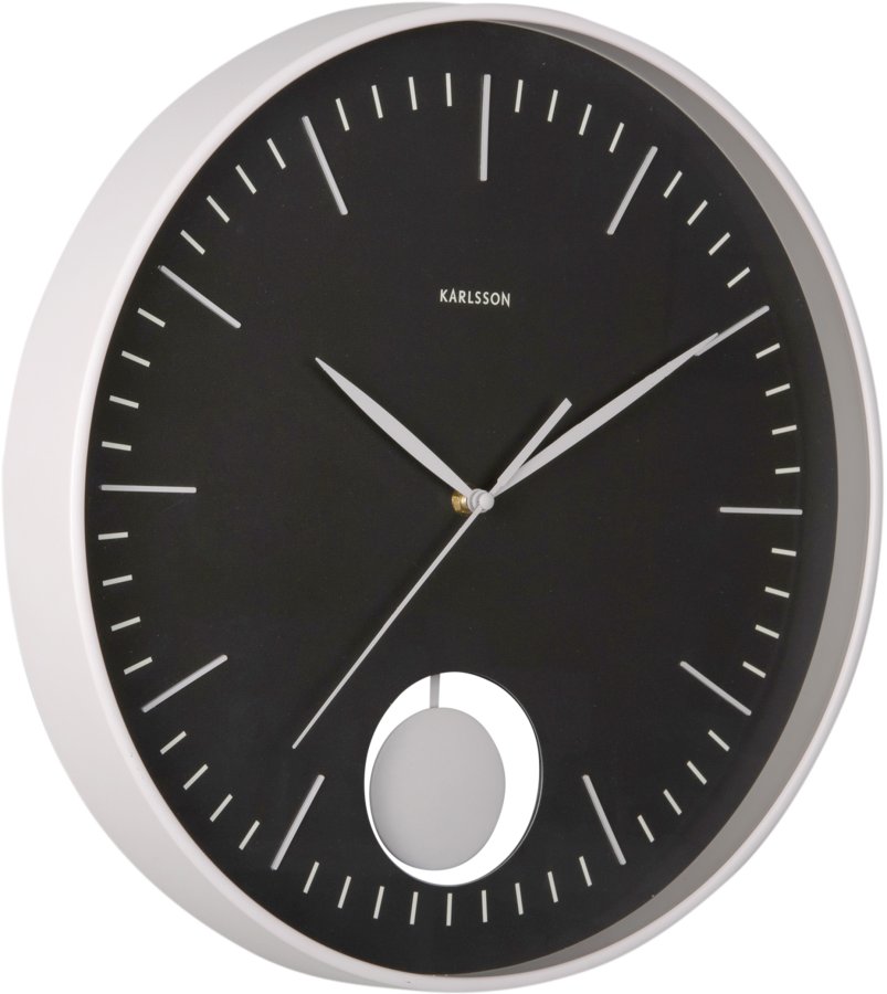 Karlsson Designové nástěnné hodiny s&nbsp;kyvadlem 6065BK - Hodinky Karlsson