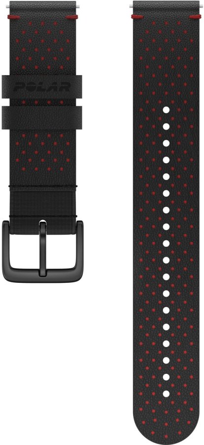 Polar Kožený řemínek 20 mm M/L černo-červená