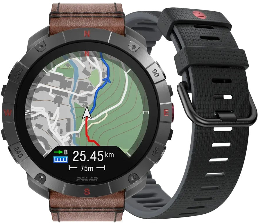 Polar POLAR GRIT X2 PRO Titanium Brown M/L + silikonový řemínek - Hodinky Polar