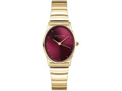 Rosefield Oval Burgundy Half-moon Steel Gold OVGSG-OV15