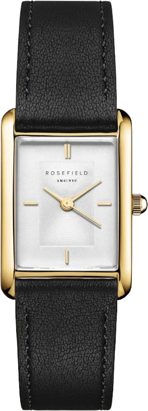 Rosefield Heirloom Modern White Dial Gold Black Leather HWBLG-H06 - Hodinky Rosefield