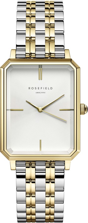 Rosefield The Elles White Sunray Steel Silver Gold Duotone OWSSSG-O48 - Hodinky Rosefield