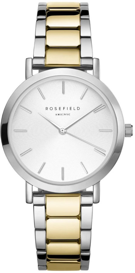 Rosefield The Tribeca White Sunray Steel Silver Gold Duo TWSSG-T63 - Hodinky Rosefield