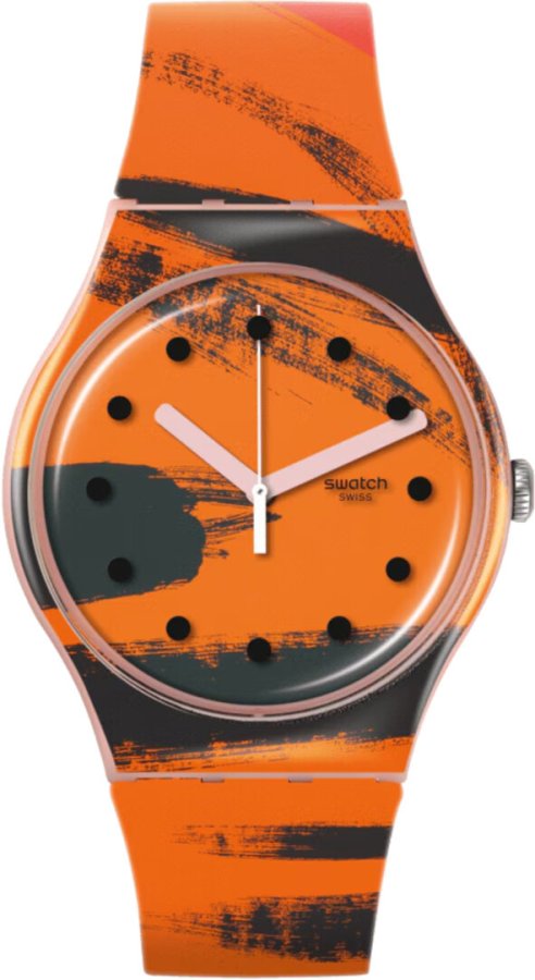 Swatch Barns-Grahams Orange and Red on Pink SUOZ362 - Hodinky Swatch
