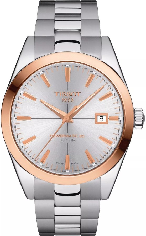 Tissot Gentleman Powermatic 80 Silicium 18K Gold Bezel T927.407.41.031.00 - Hodinky Tissot