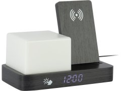 Budíky Karlsson Digitální stolní hodiny s&nbsp;lampou a&nbsp;nabíječkou 6079BK