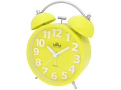 Budíky MPM Quality Analogový kovový budík MPM Happy Morning - žlutý C01.4056.10