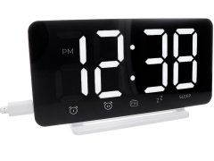 Budíky Prim Digitální budík PRIM Travis s&nbsp;rádiem a&nbsp;USB portem C02P.4306.00