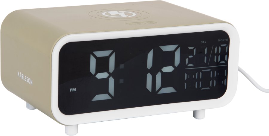 Budíky Karlsson Digitální stolní hodiny s&nbsp;nabíječkou smartphonů 6054GR - Hodiny a&nbsp;budíky Budíky