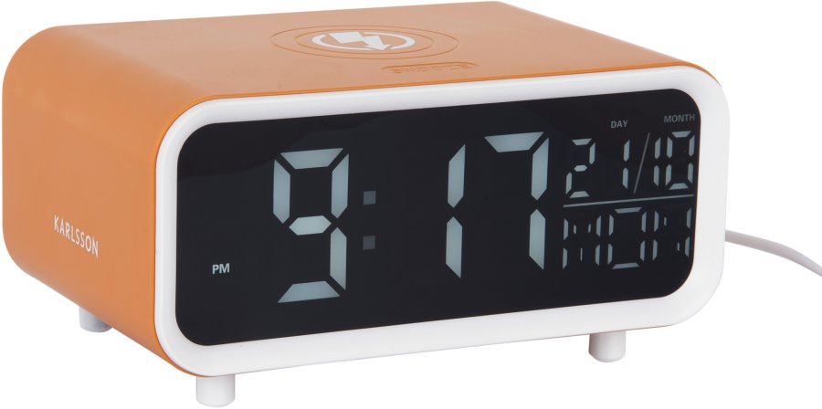 Budíky Karlsson Digitální stolní hodiny s&nbsp;nabíječkou smartphonů 6054YE - Hodiny a&nbsp;budíky Budíky