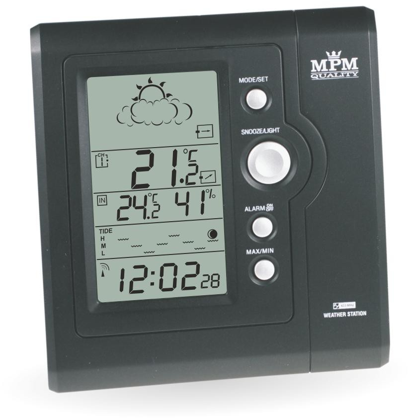 Budíky MPM Quality Meteostanice se zobrazením fáze měsíce C02.2760.90.RC - Hodiny a&nbsp;budíky Budíky
