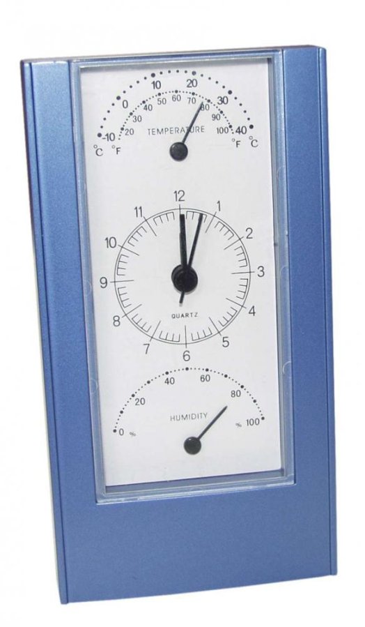 Budíky MPM Quality Analogový budík s&nbsp;teploměrem a&nbsp;vlhkoměrem TK01-E10 - Hodiny a&nbsp;budíky Budíky