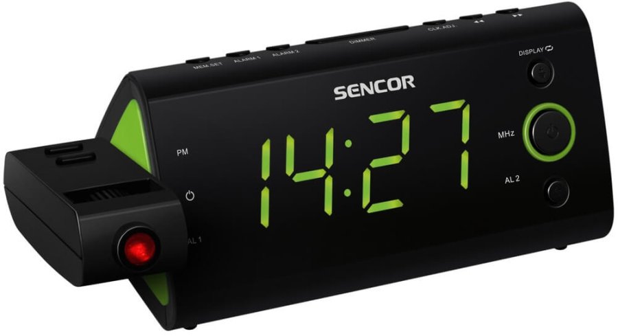 Budíky Sencor Radiobudík s&nbsp;projekcí SRC 330 GN - Hodiny a&nbsp;budíky Budíky