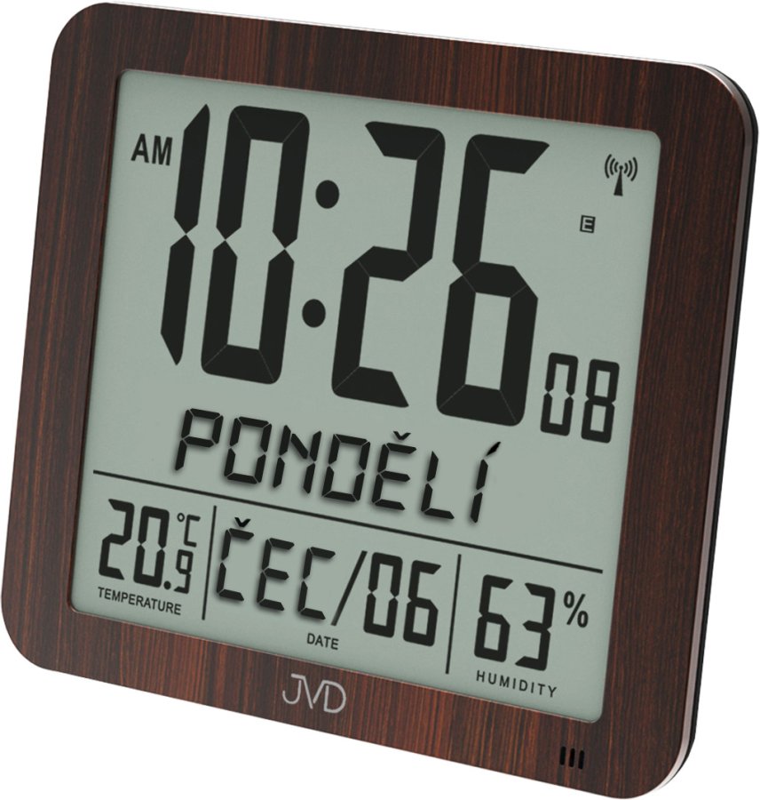Meteostanice JVD Rádiem řízené digitální hodiny s budíkem DH9335.2