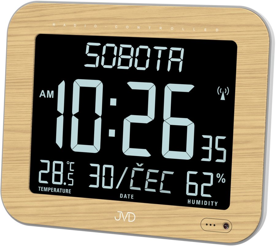 Meteostanice JVD Rádiem řízené digitální hodiny s budíkem DH9362.2
