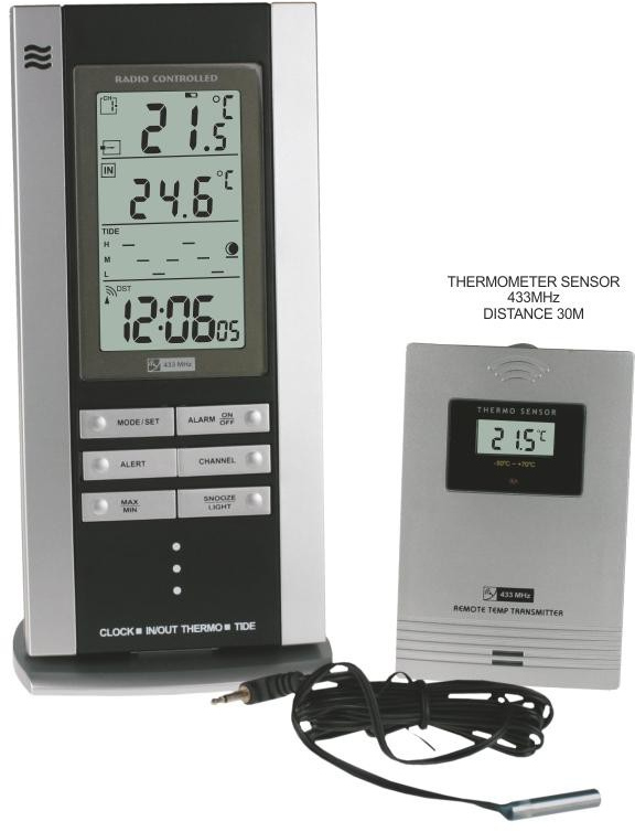 Meteostanice MPM Quality Rádiem řízený budík s teploměrem C02.2759.7090.RC