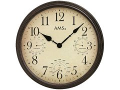 AMS Design Nástěnné hodiny s teploměrem, barometrem a vlhkoměrem 9463