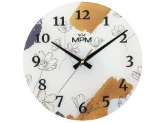 Nástěnné hodiny MPM Quality Nástěnné skleněné hodiny Fiores E09.4377