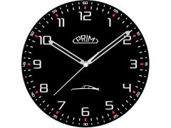Nástěnné hodiny Prim Speedline - černo-bílé E09.5530.9000