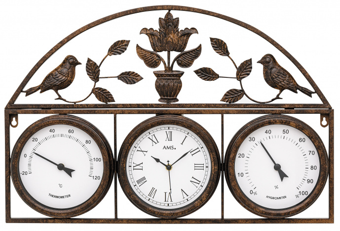 AMS Design Nástěnné hodiny s&nbsp;teploměrem a&nbsp;vlhkoměrem 5967 - Hodiny a&nbsp;budíky Nástěnné hodiny
