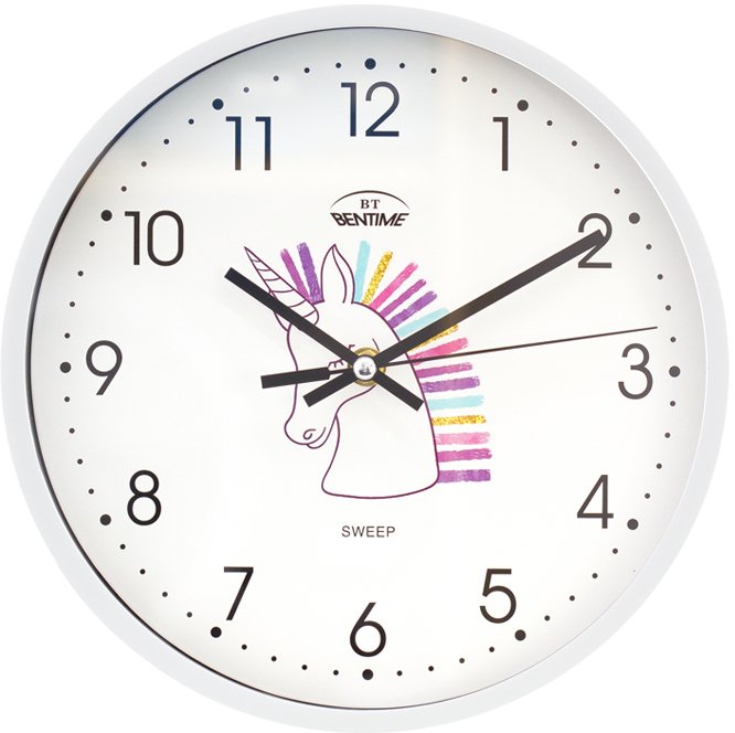 Nástěnné hodiny Bentime Dětské hodiny Unicorn H07-SW8011W - Hodiny a budíky Nástěnné hodiny