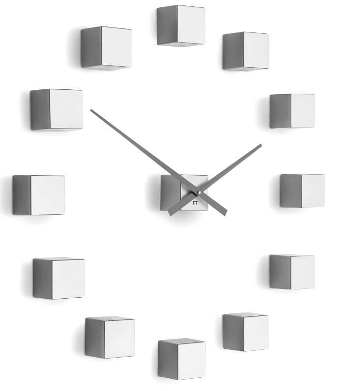 Nástěnné hodiny Future Time Nalepovací hodiny Cubic Silver FT3000SI - Hodiny a budíky Nástěnné hodiny