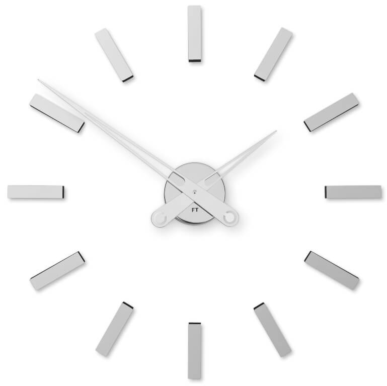 Nástěnné hodiny Future Time Nalepovací hodiny Modular Chrome FT9600SI
