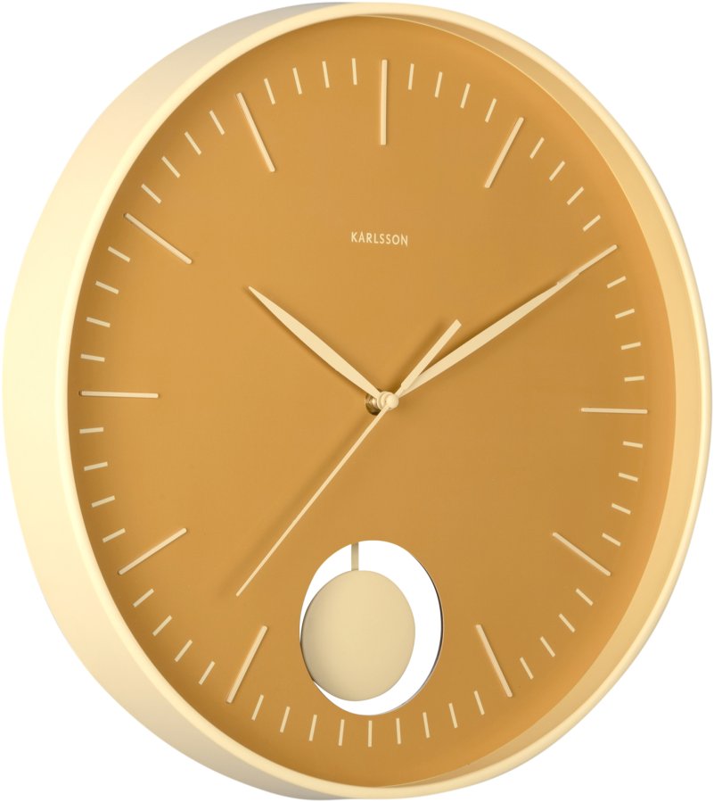 Karlsson Designové nástěnné hodiny s&nbsp;kyvadlem 6065YE - Hodiny a&nbsp;budíky Nástěnné hodiny