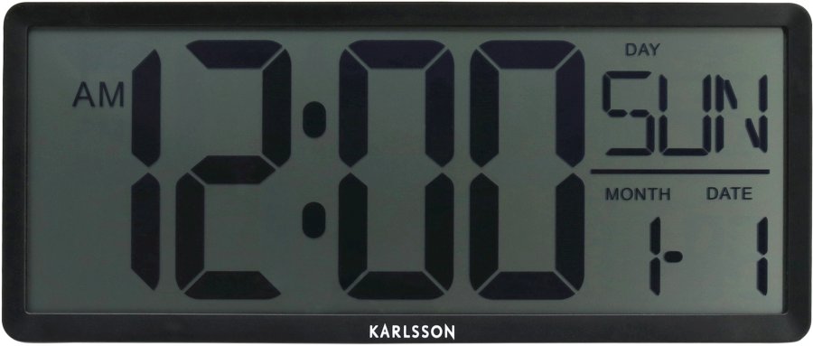 Nástěnné hodiny Karlsson Retro LCD digitální hodiny KA6020BK - Hodiny a&nbsp;budíky Nástěnné hodiny