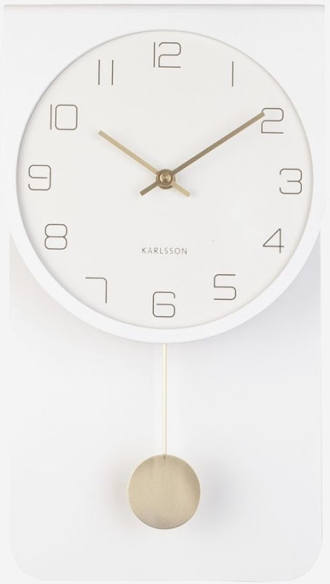 Nástěnné hodiny Karlsson Nástěnné kyvadlové hodiny KA5779WH - Hodiny a&nbsp;budíky Nástěnné hodiny