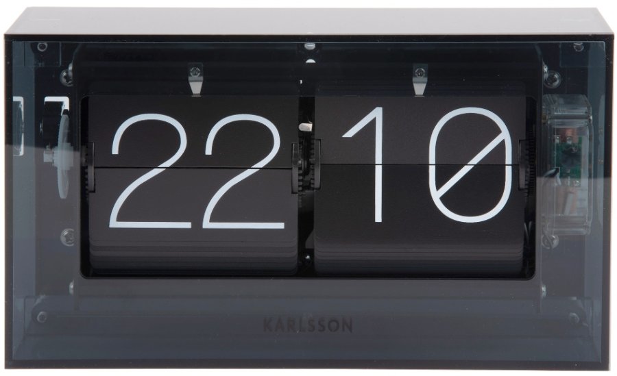 Nástěnné hodiny Karlsson Designové nástěnné/stolní překlápěcí hodiny KA5976BK - Hodiny a&nbsp;budíky Nástěnné hodiny